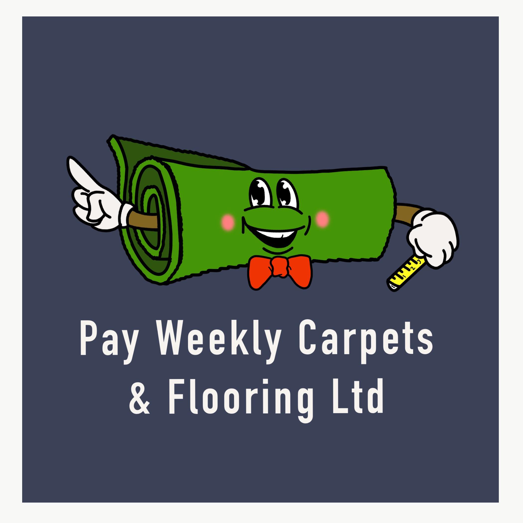 Pay Weekly Carpets Wales Logo on Carpet Samples